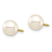 Madi K Kid's 14K  6-7 White Round Freshwater Cultured Pearl Stud Post Screwback Ea ,