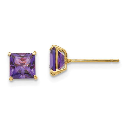 Madi K Kid's 14k Amethyst 5mm Square Post Earrings ,
