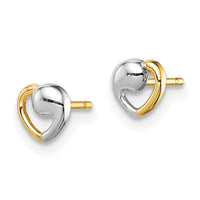 Madi K Kid's 14k & White Rhodium Heart Post Earrings ,