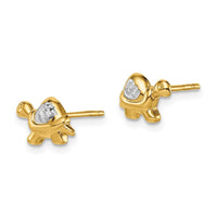 Madi K Kid's 14k & White Rhodium Turtle Post Earrings ,