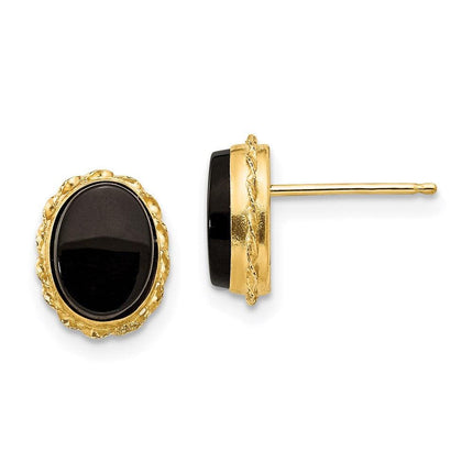 Madi K Kid's 14k Bezel Onyx Earrings ,