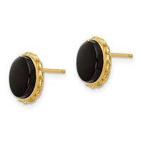Madi K Kid's 14k Bezel Onyx Earrings ,