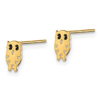 Madi K Kid's 14k Black CZ Owl Post Earrings ,