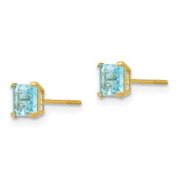 Madi K Kid's 14k Blue Topaz 4mm Square Post Earrings ,