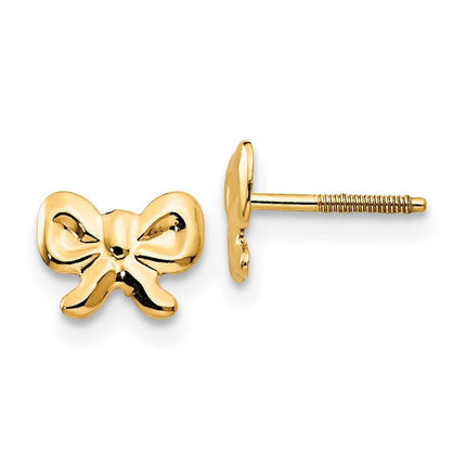 Madi K Kid's 14k Bows Screwback Earrings ,