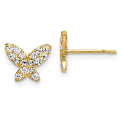 Madi K Kid's 14k Butterfly CZ Post Earrings ,