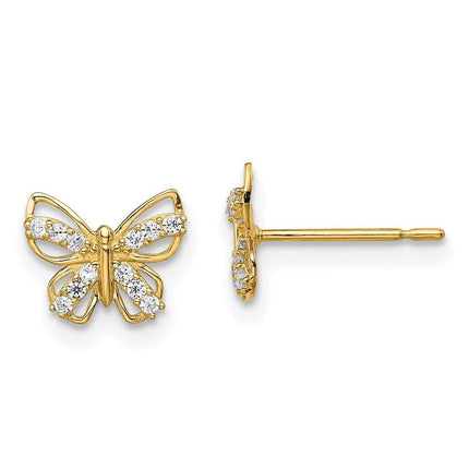 Madi K Kid's 14k Butterfly CZ Stud Earrings ,