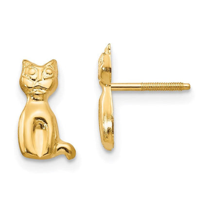 Madi K Kid's 14k Cat Earrings ,
