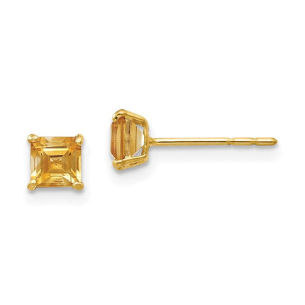 Madi K Kid's 14k Citrine 4mm Square Post Earrings ,