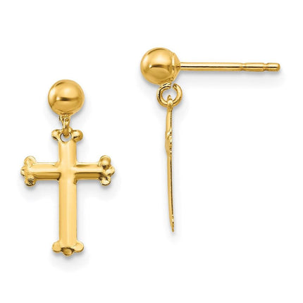 Madi K Kid's 14k Cross Dangle Post Earrings ,