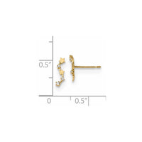 Madi K Kid's 14k Curved Stars CZ Post Dangle Earrings ,