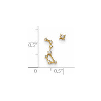 Madi K Kid's 14k CZ 1 Stud Star & 1 Little Dipper Post Earrings ,