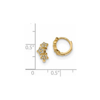 Madi K Kid's 14k CZ 3-Star Hinged Hoop Earrings ,