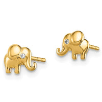 Madi K Kid's 14k CZ Accent Elephant Post Earrings ,