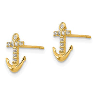 Madi K Kid's 14k CZ Anchor Post Earrings ,