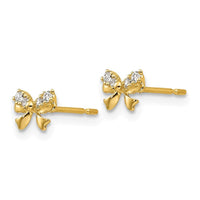 Madi K Kid's 14k  CZ  Bow Post Earrings ,