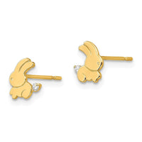 Madi K Kid's 14k  CZ  Bunny Post Earrings ,