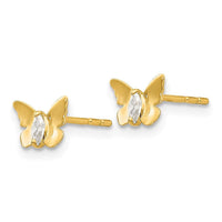 Madi K Kid's 14k CZ Butterfly Baby Post Earrings ,
