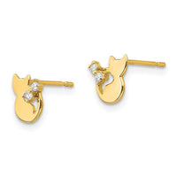 Madi K Kid's 14k CZ Cat Post Earrings ,