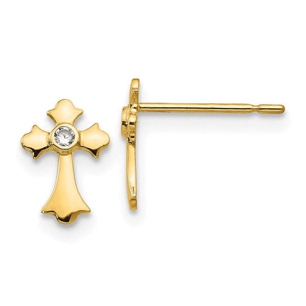 Madi K Kid's 14k CZ Cross Post Earrings ,