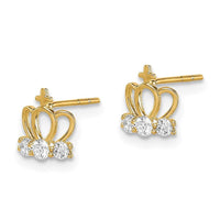 Madi K Kid's 14k CZ Crown Post Earrings ,