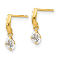 Madi K Kid's 14k CZ Dangle Post Earrings ,