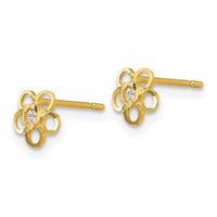 Madi K Kid's 14k CZ D/C Flower Post Earrings ,