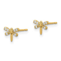 Madi K Kid's 14k  CZ Dragonfly Post Earrings ,