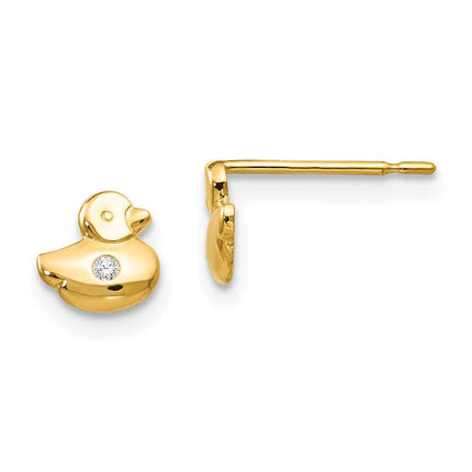 Madi K Kid's 14k CZ Duck Post Earrings ,