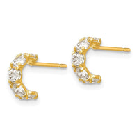 Madi K Kid's 14k CZ Five Stone Hinged Hoop Post Earrings ,