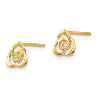 Madi K Kid's 14k CZ Flower Baby Post Earrings ,
