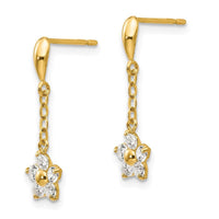 Madi K Kid's 14k CZ Flower Dangle Post Earrings ,