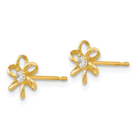 Madi K Kid's 14k  CZ  Flower Post Earrings ,