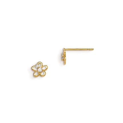 Madi K Kid's 14k CZ Flower Post Earrings ,