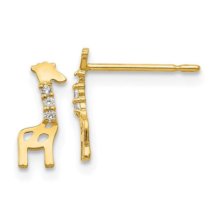 Madi K Kid's 14k CZ Giraffe Post Earrings ,