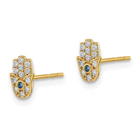 Madi K Kid's 14k CZ Hamsa Post Earrings ,