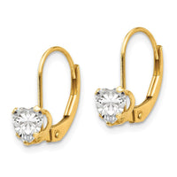 Madi K Kid's 14k CZ Heart Leverback Earrings ,