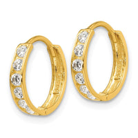 Madi K Kid's 14k CZ Hinged Hoop Earrings ,