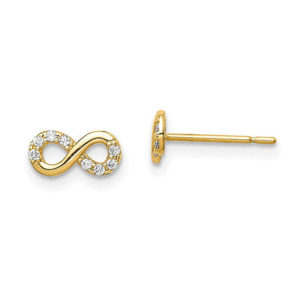 Madi K Kid's 14k CZ Infinity Symbol Post Earrings ,