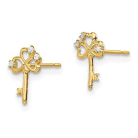 Madi K Kid's 14k CZ Key Post Earrings ,