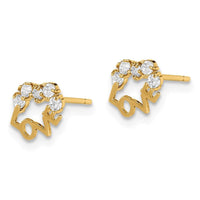 Madi K Kid's 14k CZ LOVE Post Earrings ,