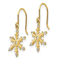 Madi K Kid's 14k CZ Snowflake Dangle Earrings ,