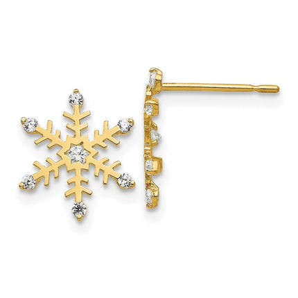 Madi K Kid's 14k CZ Snowflake Post Earrings ,