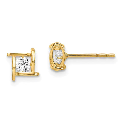 Madi K Kid's 14k CZ Square Post Earrings ,