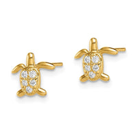 Madi K Kid's 14k CZ Turtle Post Earrings ,