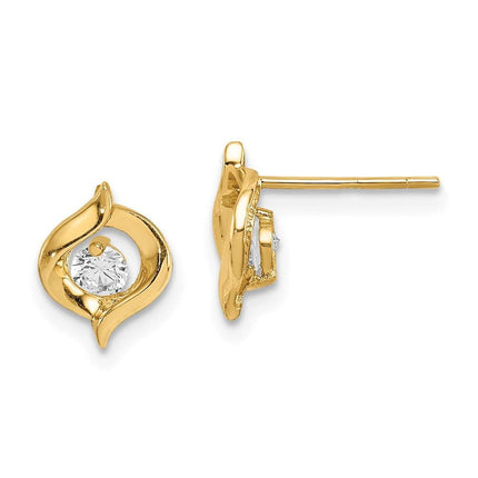 Madi K Kid's 14k CZ Twist Post Earrings ,