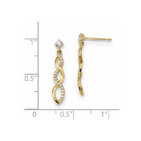 Madi K Kid's 14k CZ Twisted Dangle Post Earrings ,