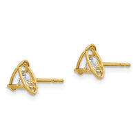 Madi K Kid's 14k CZ Weaved Triangle Post Earrings ,