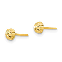 Madi K Kid's 14k Diamond Cut 4mm Half-Ball Post Earrings ,