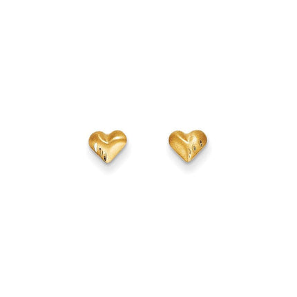 Madi K Kid's 14k Diamond-Cut & Satin Puffed Heart Earrings ,